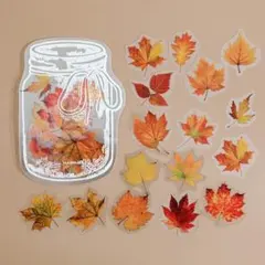 35枚 シール 紅葉 瓶 アンティーク ビンテージ コラージュ 0484-7