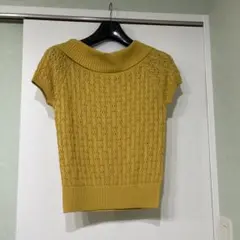 サマーニット　マスタード色 半袖