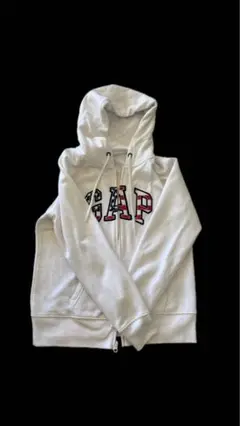 GAP ホワイト ジップパーカー Mサイズ