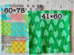 パッチワーク柄　木柄　生地　シーチング　2枚セット