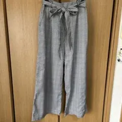 チェック柄ガウチョパンツ　M