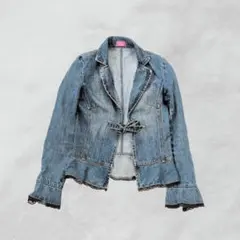 デニムジャケット　Gジャン　フェアリーグランジ　Y2K 平成ギャル　リボン