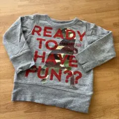 恐竜プリント グレー トレーナー