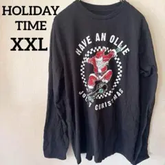 HOLIDAY TIME 【XXL】CHRISTMAS 長袖 Tシャツ 薄手
