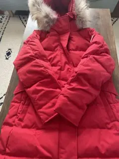 PYRENEX ファー付きレッドダウンジャケット JP 40