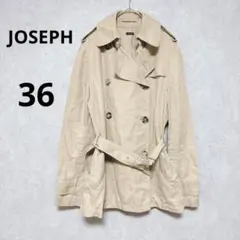 ジョセフ　トレンチコート　ジャケット　イタリア製　麻混　 無地　ベージュ系　36