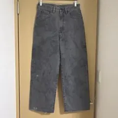 GU ワイドストレートジーンズ デニムパンツ ダークグレー 29インチ