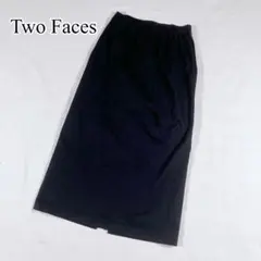Two Faces ロングスカート フリーサイズ  ブラック/黒のサムネイル