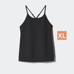 ユニクロ クレープジャージーブラキャミソール XL ブラック
