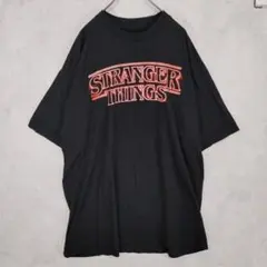 ネットフリックス ストレンジャーシングス 赤ネオン ロゴ Tシャツ 2XLT