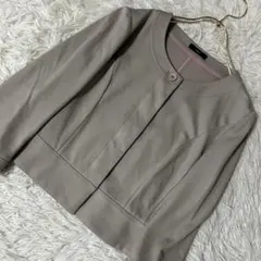 INED ノーカラージャケット グレージュ 9のサムネイル