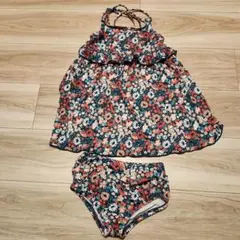 花柄 ワンピース水着 100cm