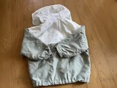 キッズ フード付きジャケット ホワイト/グレー