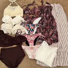 レディース水着　まとめ売り　サイズS〜M ビキニ　セパレート　体型カバー　セット