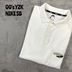 00's Y2K NIKE SB スウォッシュ刺繍　パイル生地　レトロポロシャツ