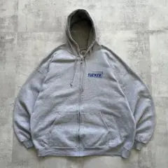 USA古着　Hanes　ヘビーウェイト　パーカー　ジップアップ　企業　ロゴ　XL