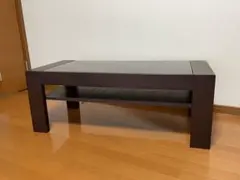 ダークブラウン ローテーブル　ガラステーブル