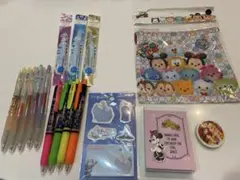 Disney　ディズニー　文房具　巾着袋　ふせん　メモ帳　消しゴム　ペン