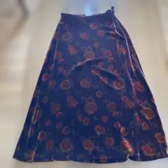 ローラアシュレイ　LAURA ASHLEY ベロア　フレアスカート サイズ11