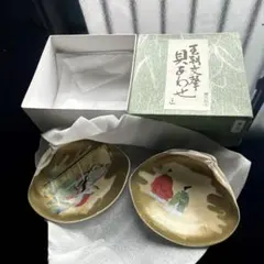 1431 源氏絵 蛤 香合 相馬大 王朝文華 源氏貝あわせ 工芸品 未使用