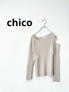 who’s who Chico フーズフーチコ リブニット ワンショルダー