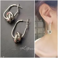 No.186 シンプル シルバー 3連フープピアス