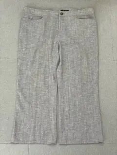 (L06443) Leilian リネンライククロップドパンツ 大きいサイズのサムネイル