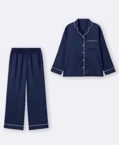 GU サテン パジャマ レディース Sサイズ　ネイビー