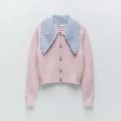 襟付き カーディガン