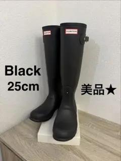 【美品✨】HUNTER レインブーツ 黒 ロング ラバー レディース UK6のサムネイル