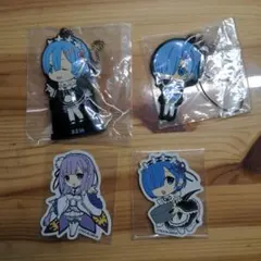 レム ストラップ　2個　エミリア、レム　ステッカー