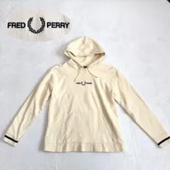 FRED PERRY パーカー 刺繍ロゴ アイボリー Mのサムネイル