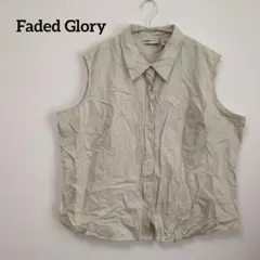 Faded Glory ベージュ シャツ ベスト ノースリーブ
