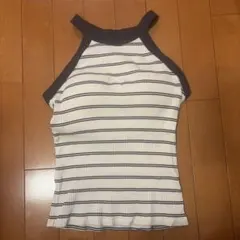 UNIQLO ボーダー ホルターネック タンクトップ Mサイズ
