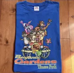 Y2K USA 企業 ロゴ 公式 テーマパーク ビンテージ Tシャツ 青 XL