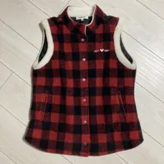 ジュンアンドロペ チェック 中綿ベスト ボタン ボア ポケット ゴルフ Lサイズ