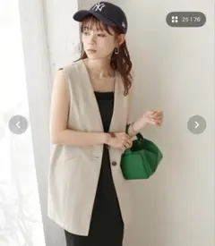 DISCOAT テックリネン ノーカラーベスト