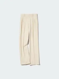 【新品未使用】タグつき　ユニクロ　タックワイドパンツ　Mサイズ　クリーム