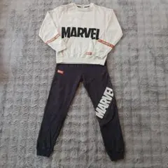 MARVEL スウェットセット 上下　ベージュ/ブラック　160cm