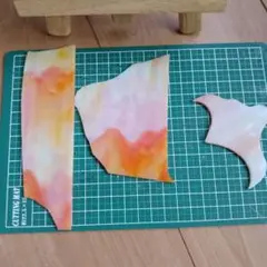 ステンドグラス用　端材　小セット　ガラスシート　オレンジ　白　黄色　No.8