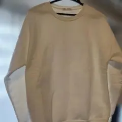 アイボリー クルーネック トレーナー　裏起毛
