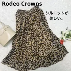 ロデオクラウンズ　ヒョウ柄風スカート　フリーサイズ　シフォン　ウエストゴム
