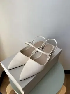 チャールズアンドキース　スリングバックメリージェーンフラット　ブライダルシューズ