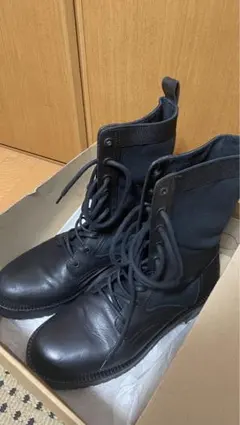 DEISEL DBG ミリタリーブーツ 黒 レザーとキャンバス製 ハイカット