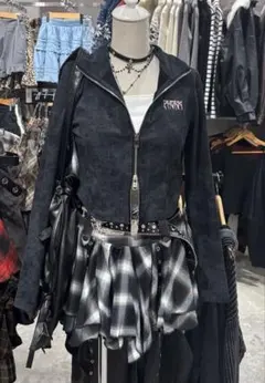 WEGO Figments パンクチェックミニスカート ベルト付