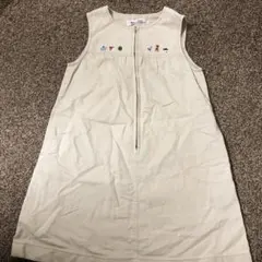 ファミリア◆ クリーム色ワンピース　110サイズ　刺繍