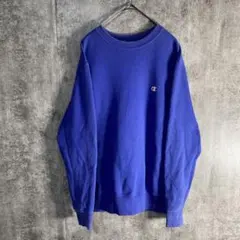 Champion チャンピオン スウェット クルーネック ワンポイント　ブルー