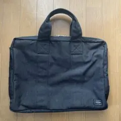 PORTER ブラックデニム調バッグ