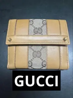 GUCCI GGキャンバス 二つ折り財布 ベージュのサムネイル