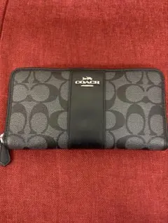 COACH コーチ 長財布 ラウンドファスナー シグネチャー ブラック